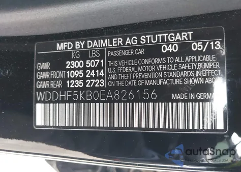 2014 Mercedes-Benz E 350 from USA, damaged, VIN WDDHF5KB0EA826156